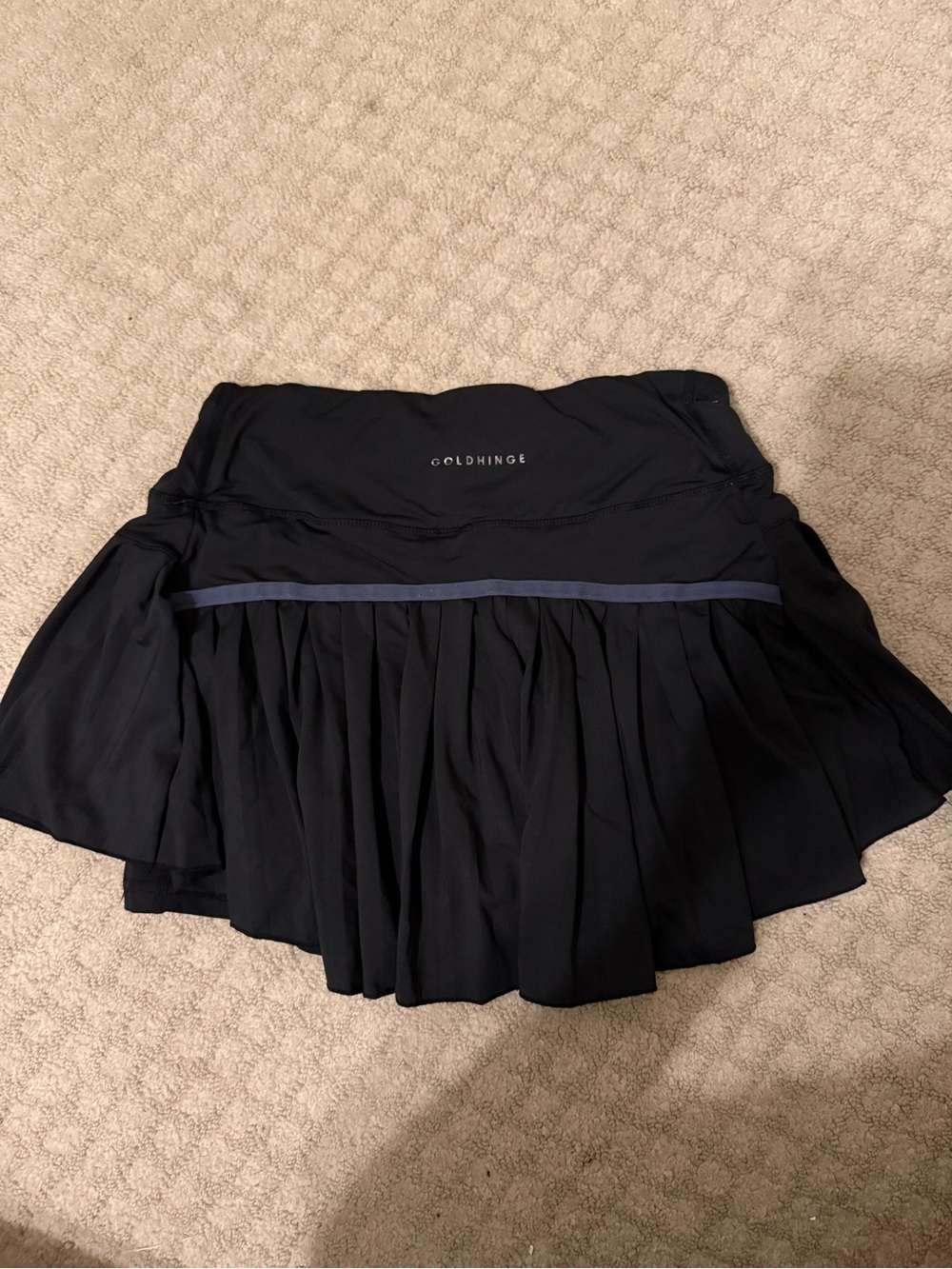 M Goldhinge Black Pleated Athletic Skort